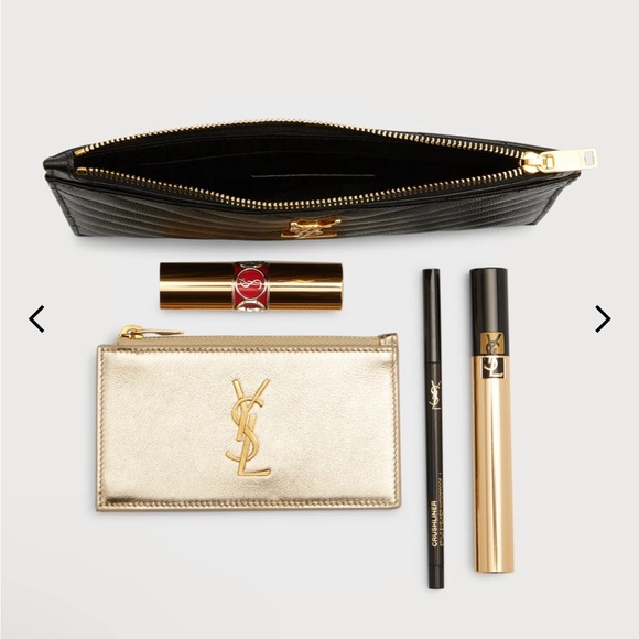 Authentic YSL Monogram Small Ziptop Bill Pouch in Grained Leather - Picture 5 of 14